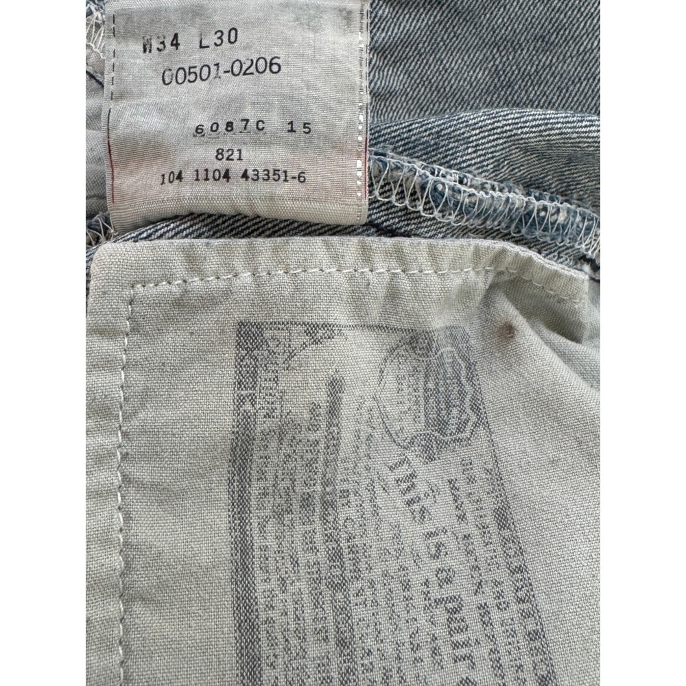 Vintage Levi's 501 Jeans 32x30 Blue Straight Leg Button Fly Retro Grunge Rugged - Picture 10 of 15